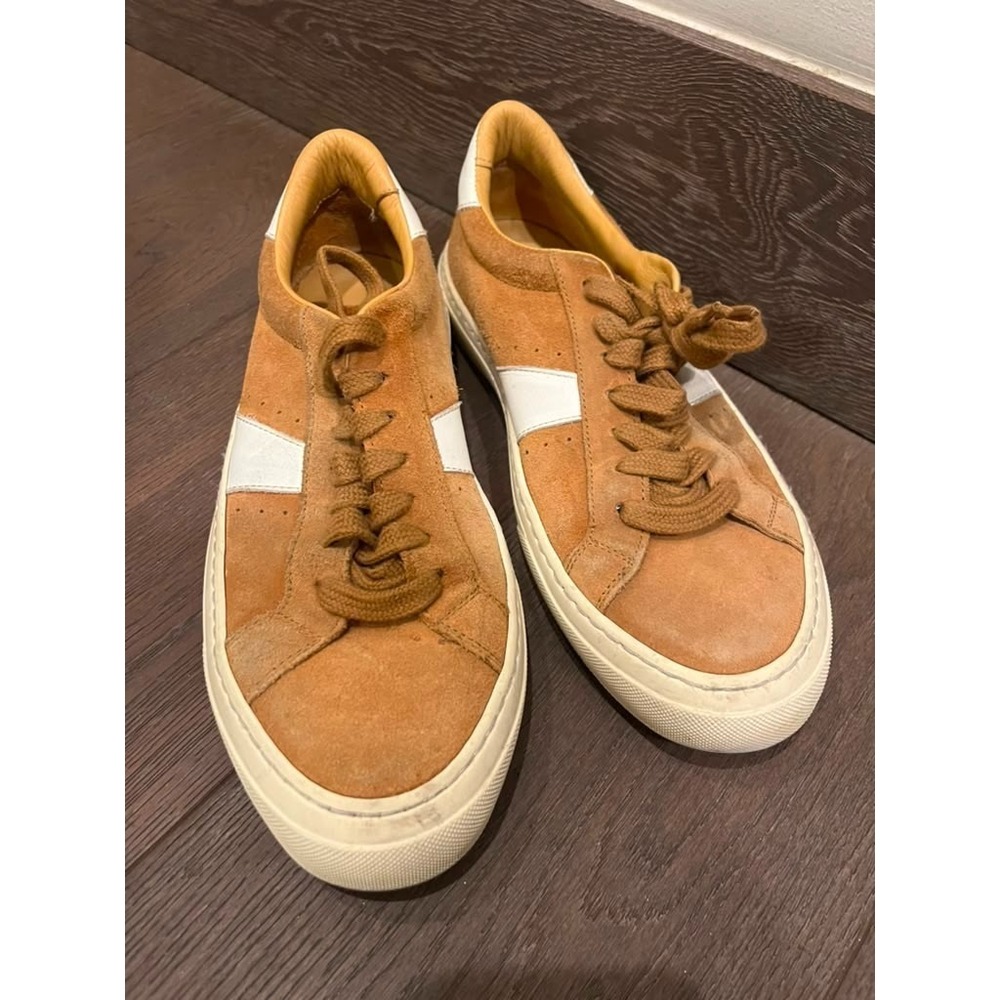SCAROSSO Brown Suede Leather Low Top Sneakers Made in Italy Men's Size EU 41